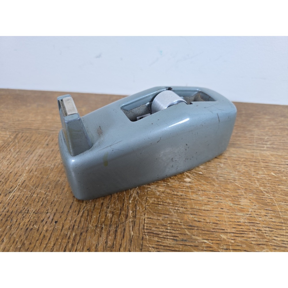 Vintage 3M Scotch C-20 Weighted Metal Desk Top Tape Dispenser Gray Industrial